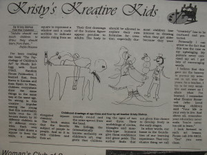 Drawings by Kristy Bishop at age 4 or 5