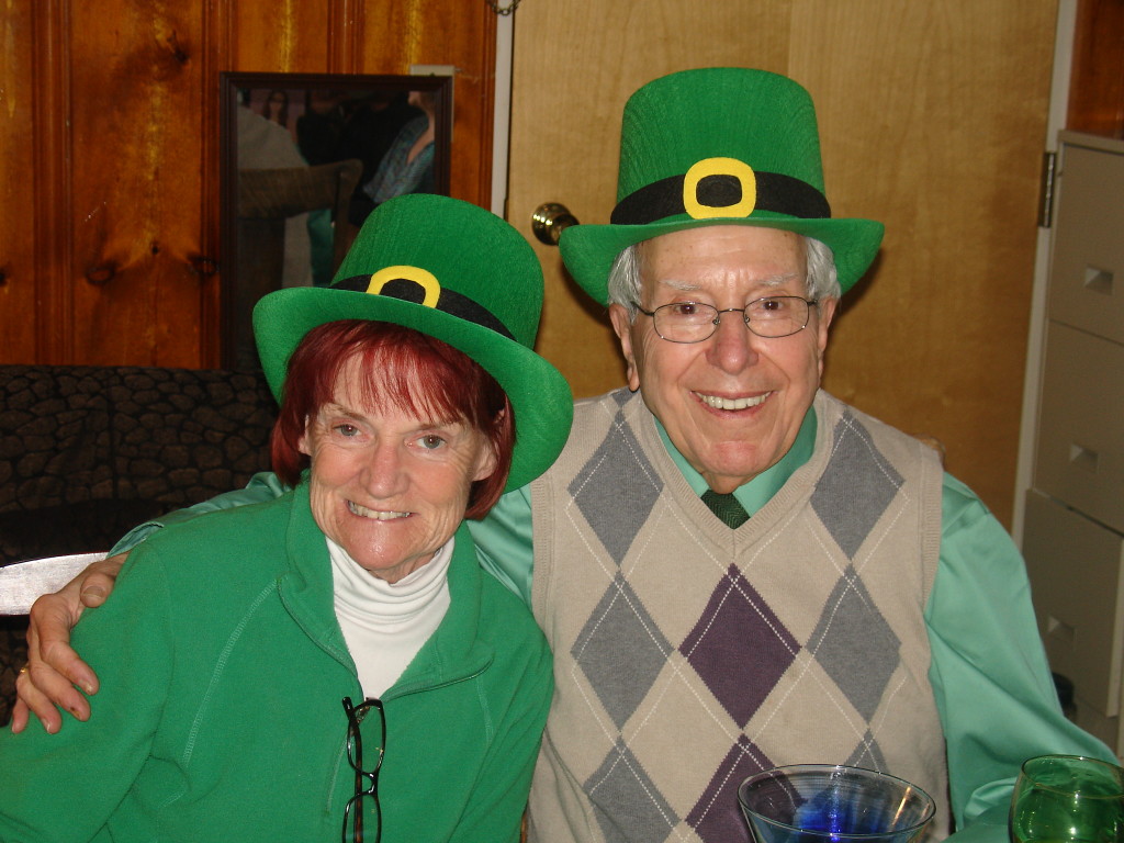 Pat S. and Pat B. at a Saint Patrick's Day party at my studio 2015