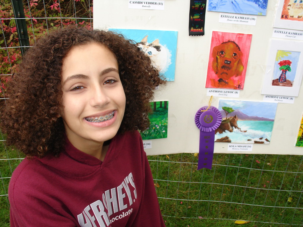 Best of Show KBS Young Artist Kyla Misasi (14) with "Monterey Peninsula" acrylic 5" x 7" 