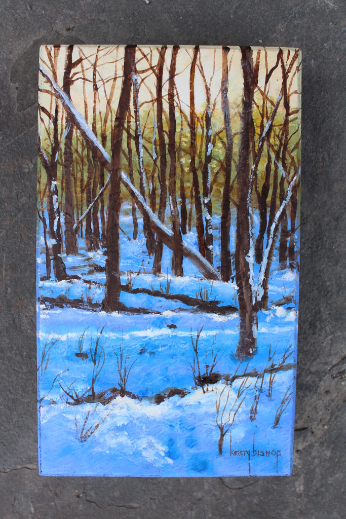 Winter in Saugerties oil painting by Kristy Bishop (c) 2018