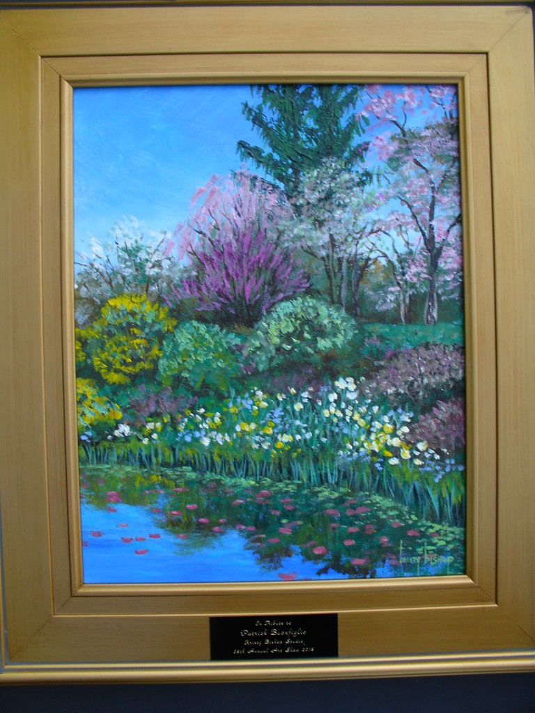 Tribute gift for Patrick Buonfiglio "Seamon Park in Spring" Acrylic by Kristy Bishop (c) 2018