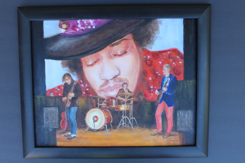 Chris Bergson Band - Oil on Wood 11" x 14" by Kristy Bishop (c) 2018