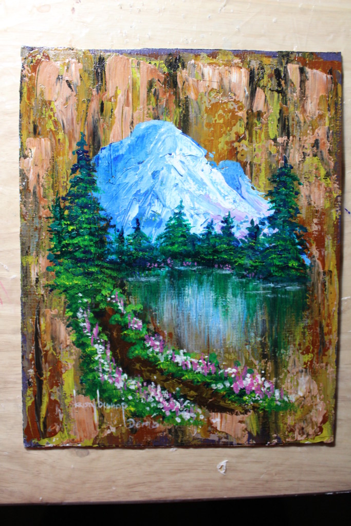 Kristy Bishop's rendition of the late Bob Ross's painting 2019