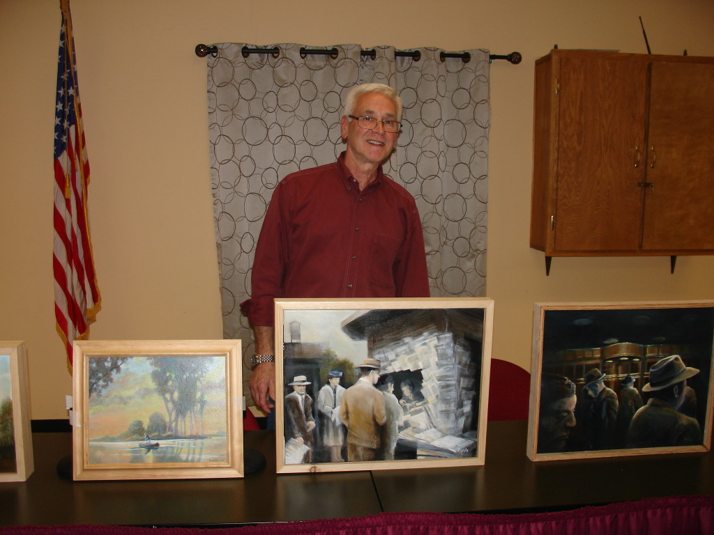 Fred Di Vito with some of his artwork