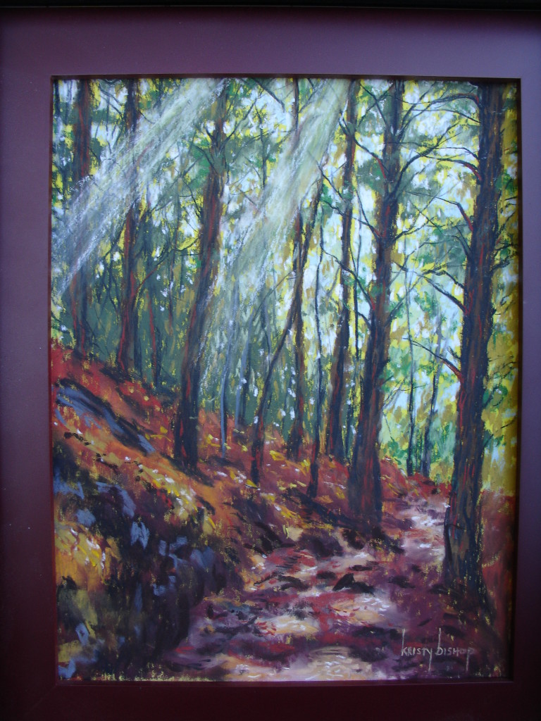 Anne's Walk in the Woods - pastel by Kristy Bishop (c) 2019