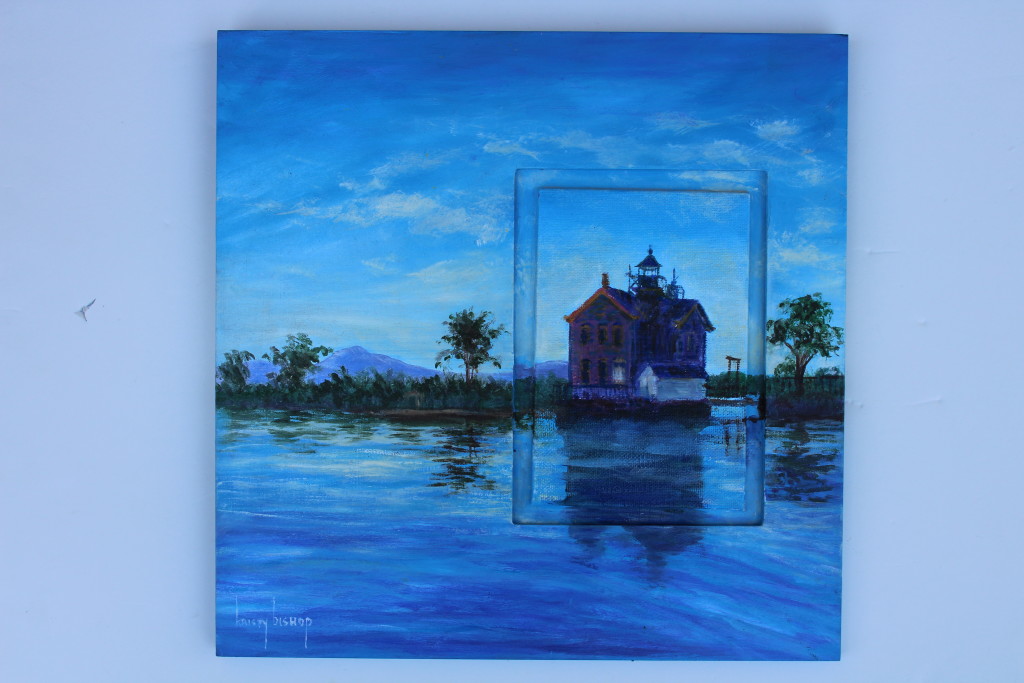 "Saugerties Lighthouse" by Kristy Bishop (c) 2019 Oil on Panel 12"x12"