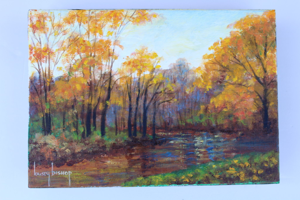 "Creek in Catskill" Oil on Wood 5" x 7" by Kristy Bishop (c) 2019