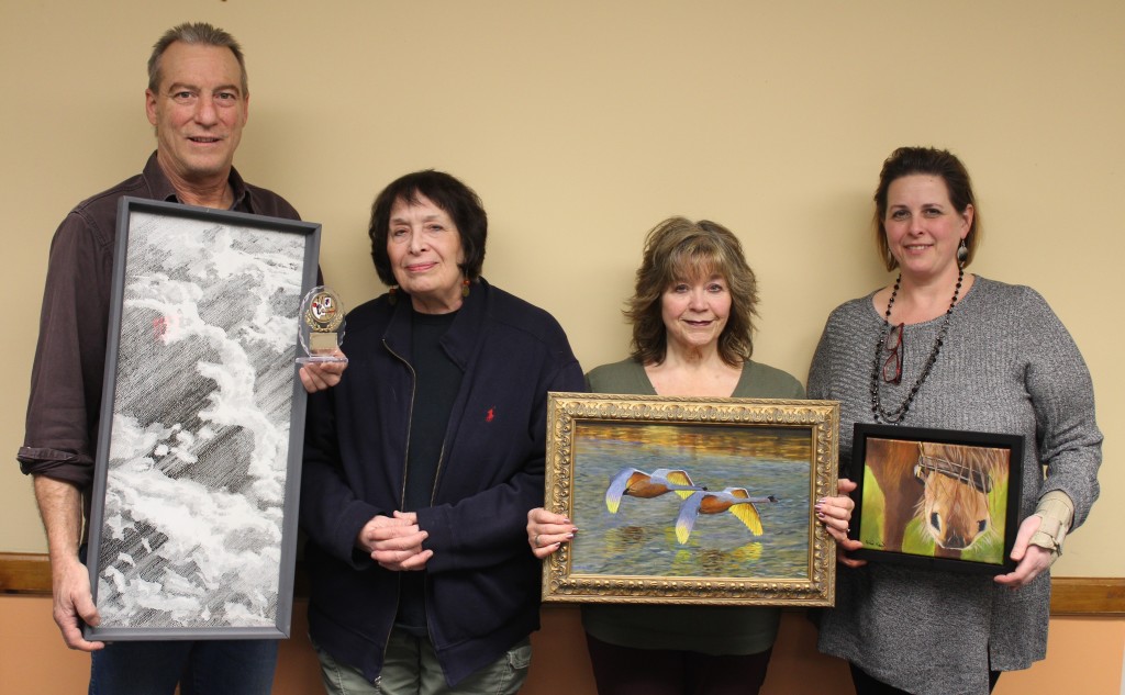 UCAA Judged Art Show Winners: Jeff Helmuth, Judge: Shelley Davis, Agnes Barber, Erica Krom 2-4-2020