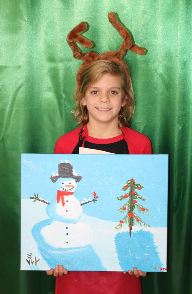 Rocco Fortuna (9) "Winter Snowman" acrylic 16" x 20"