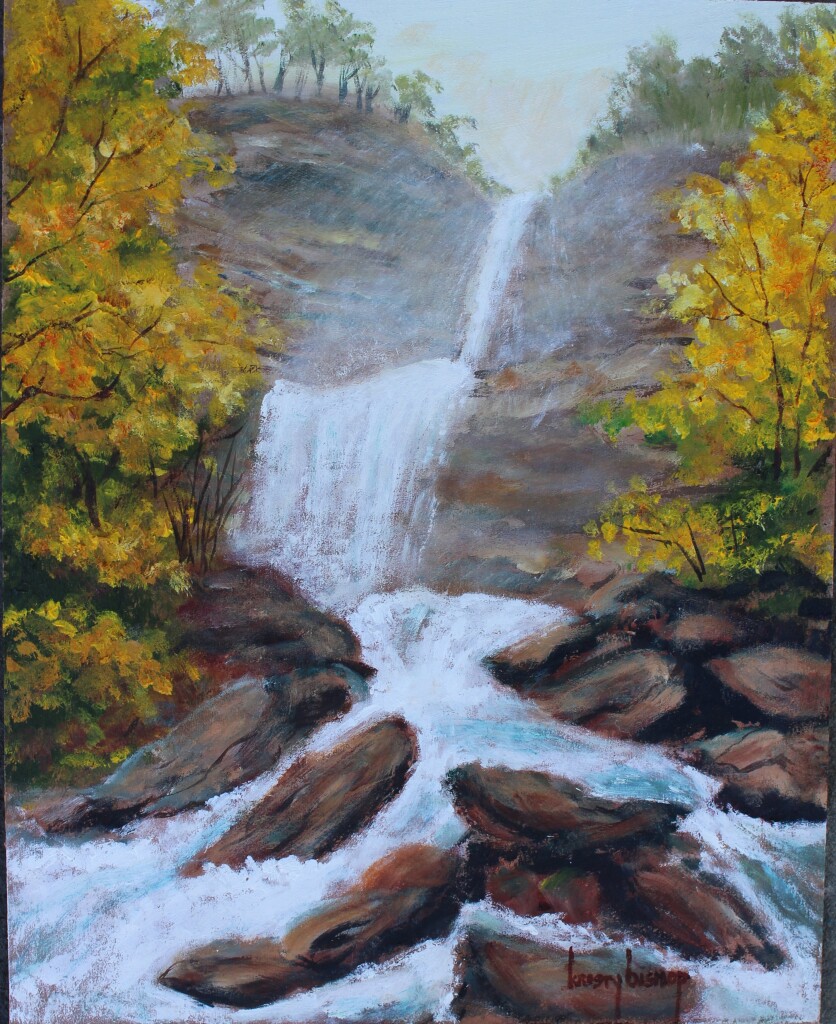"Kaaterskill Falls" Oil on Wood by Kristy Bishop (c) 2022