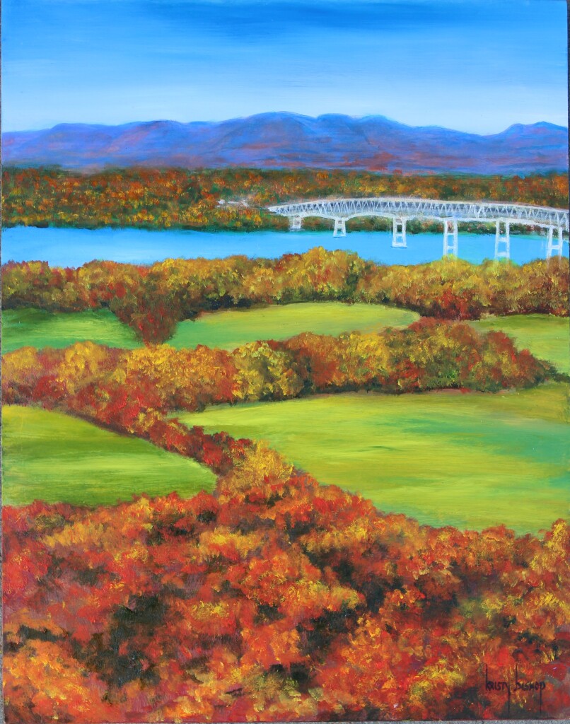 Kingston-Rhinecliff Bridge Oil by Kristy Bishop (c) 2023