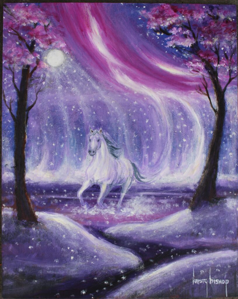 "White Horse" - Oil 10"x 8" by Kristy Bishop © 2026